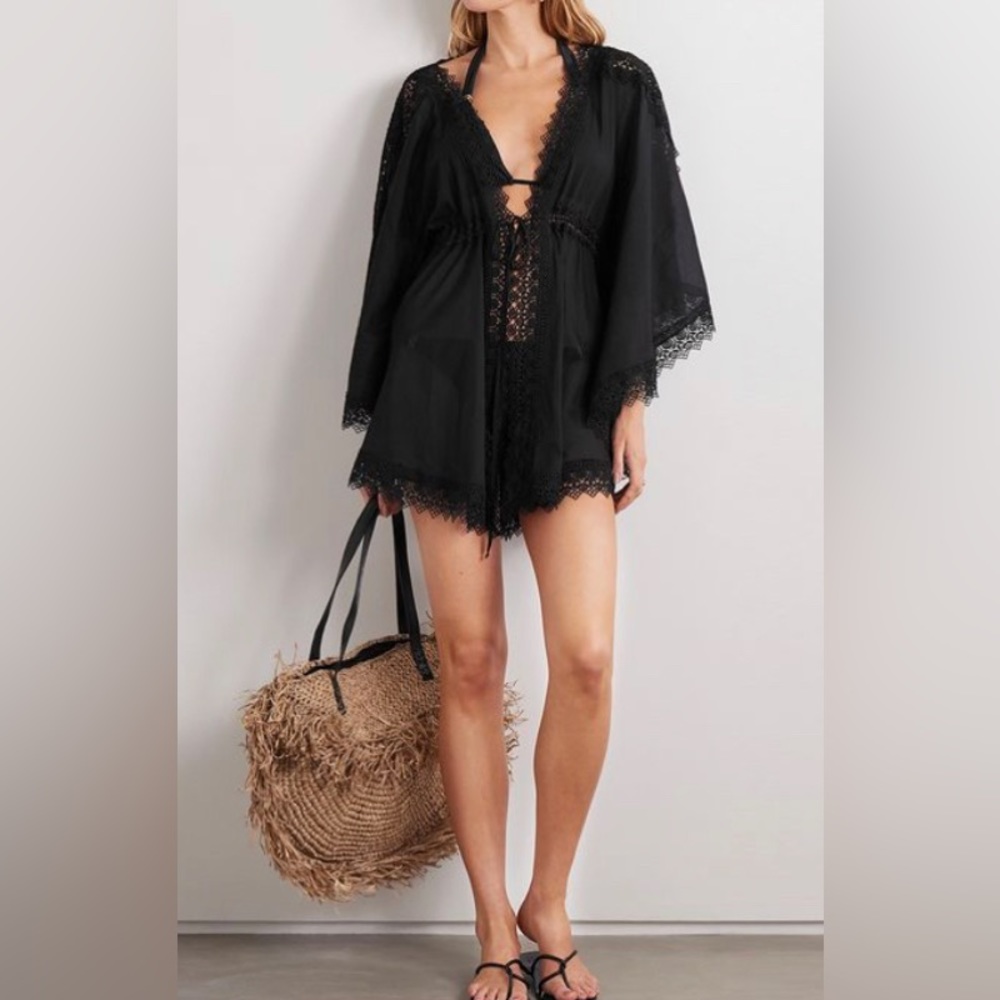 Charo Ruiz Ibiza Indya Coverup Kaftan - Black size Small